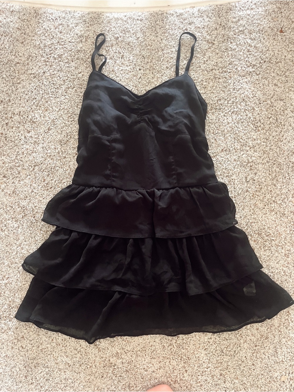 Black Tiered Ruffle Mini Dress